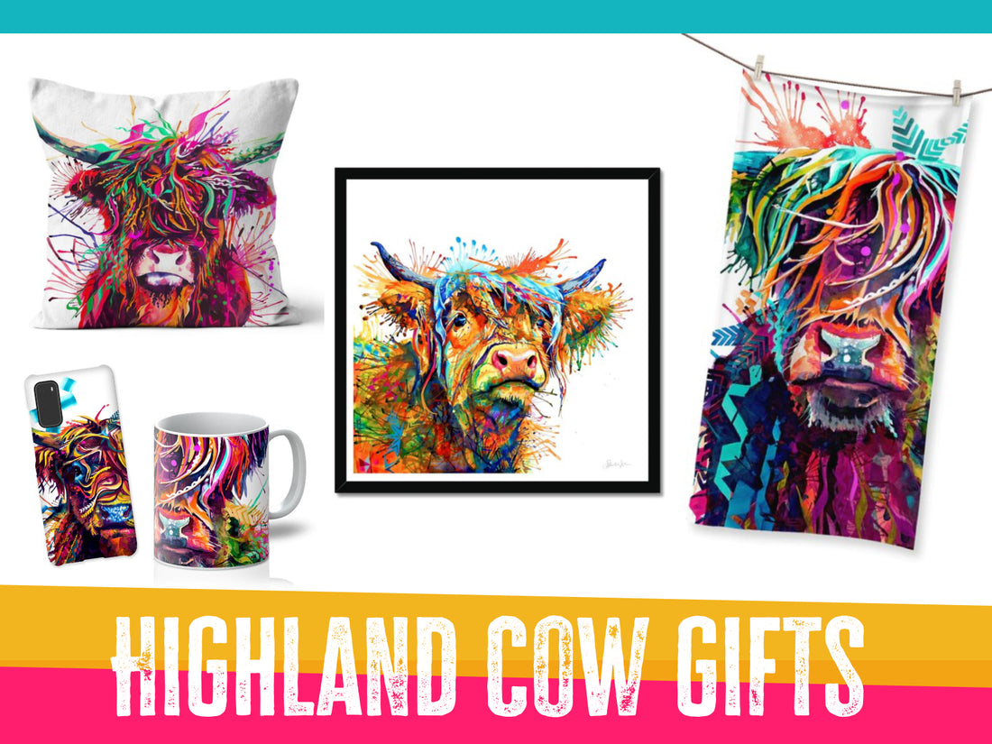 Highland cow gifts UK - colourful cows they will love!