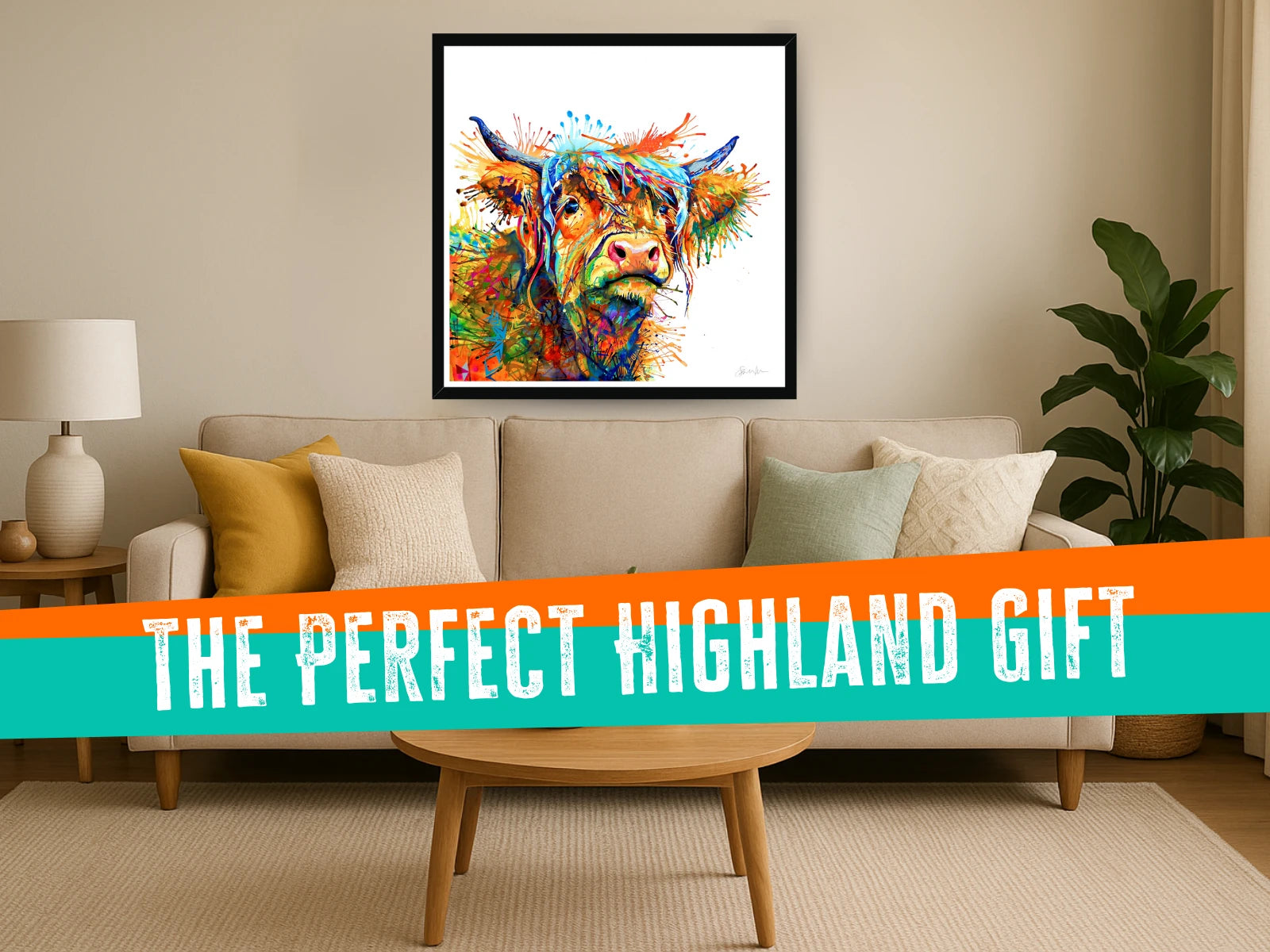 highland cow art | animal art