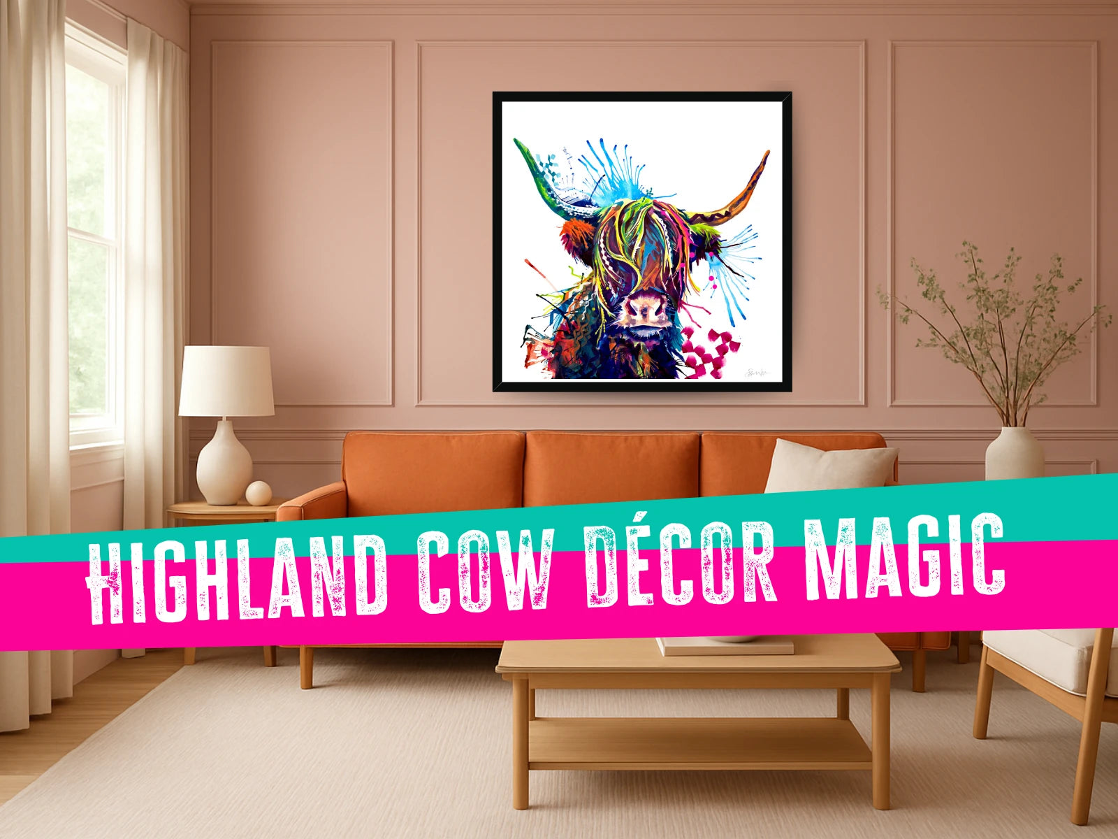 highland cow art | cow art