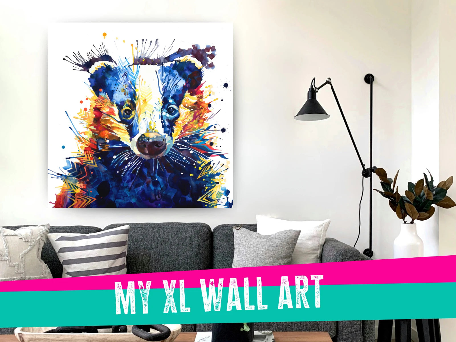 wildlife art, animal art, badger painting