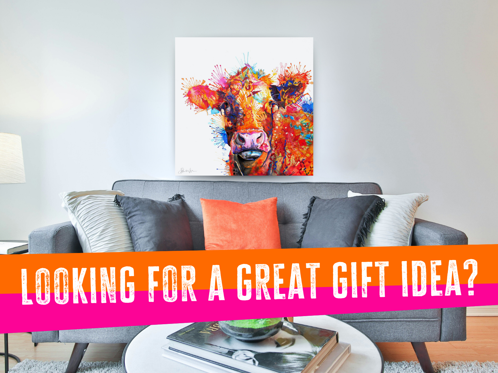 cow art, animal portrait