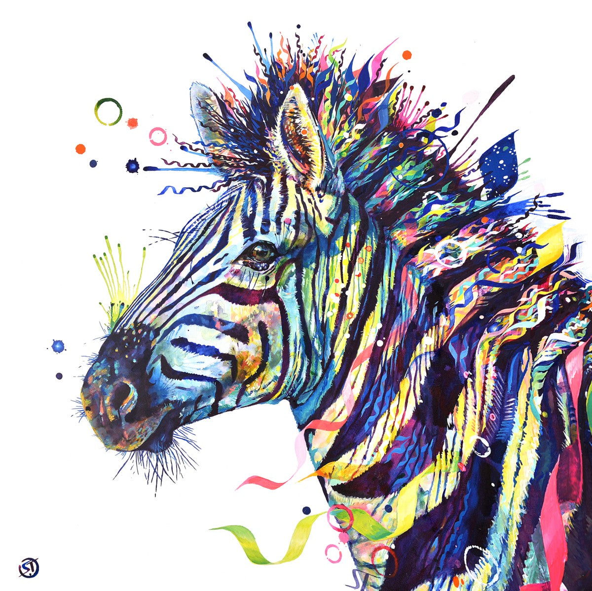 Debra-the-Zebra-Wall-Art Sarah Taylor Art