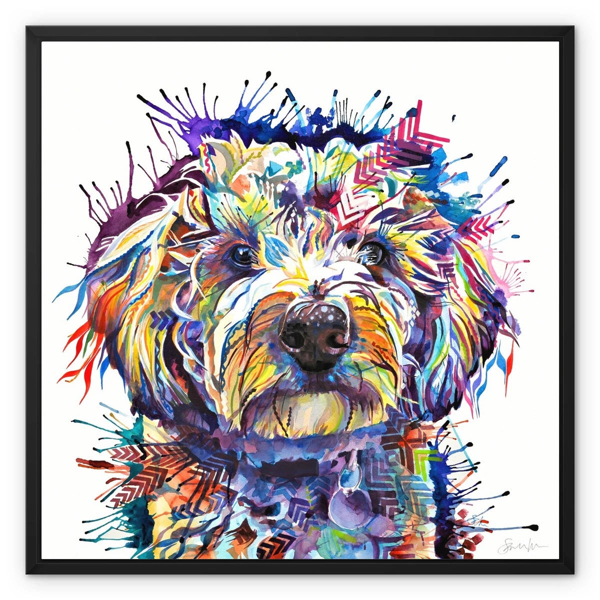 Jimmy the Westiepoo Framed Canvas Sarah Taylor Art