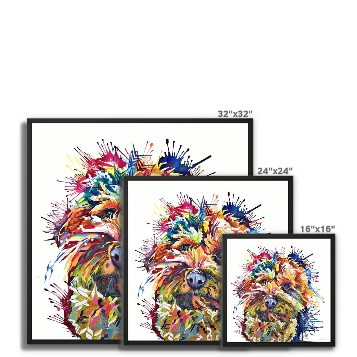 Meemin the Yorkiepoo Framed Canvas Sarah Taylor Art