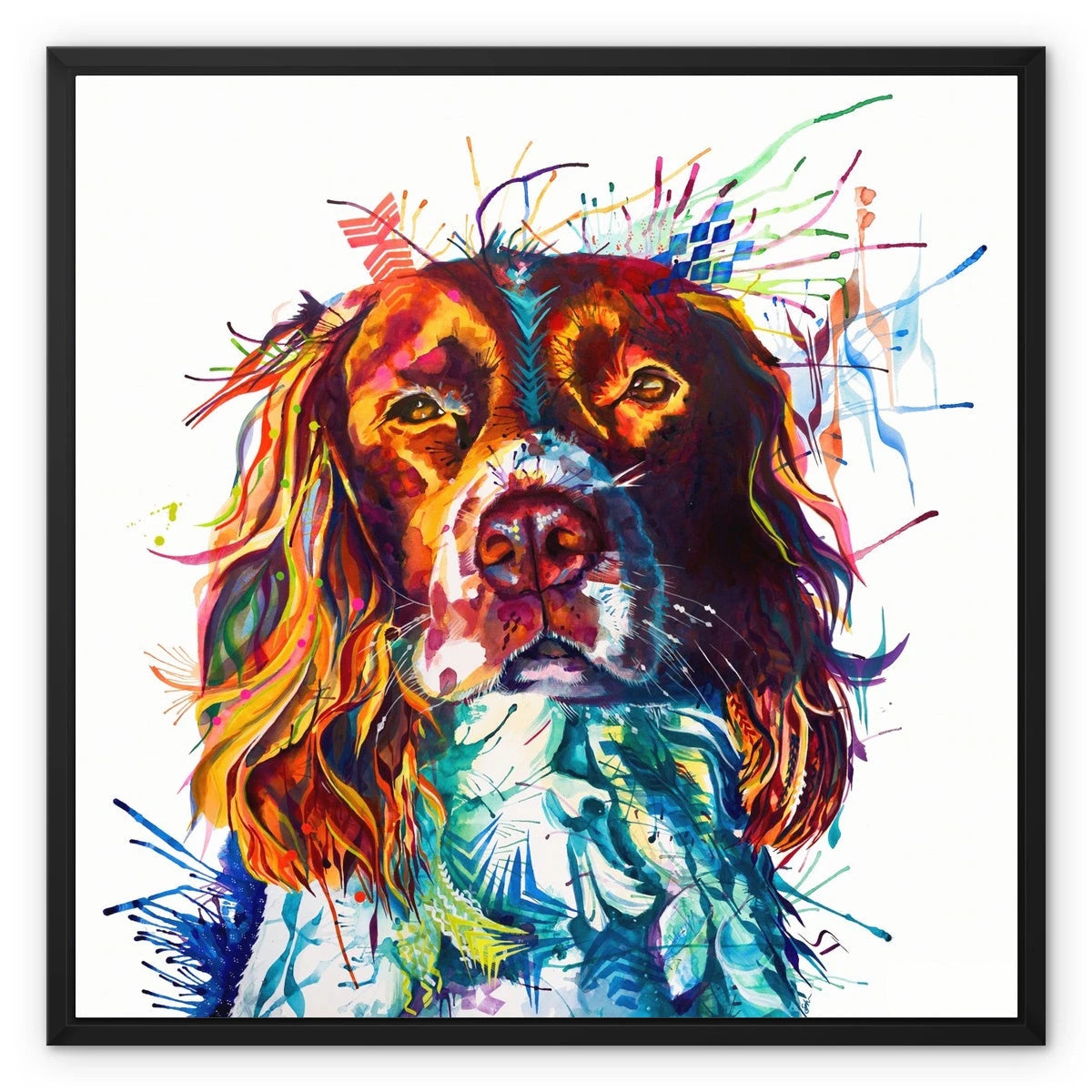 Spruce the Springer Spaniel Framed Canvas Sarah Taylor Art