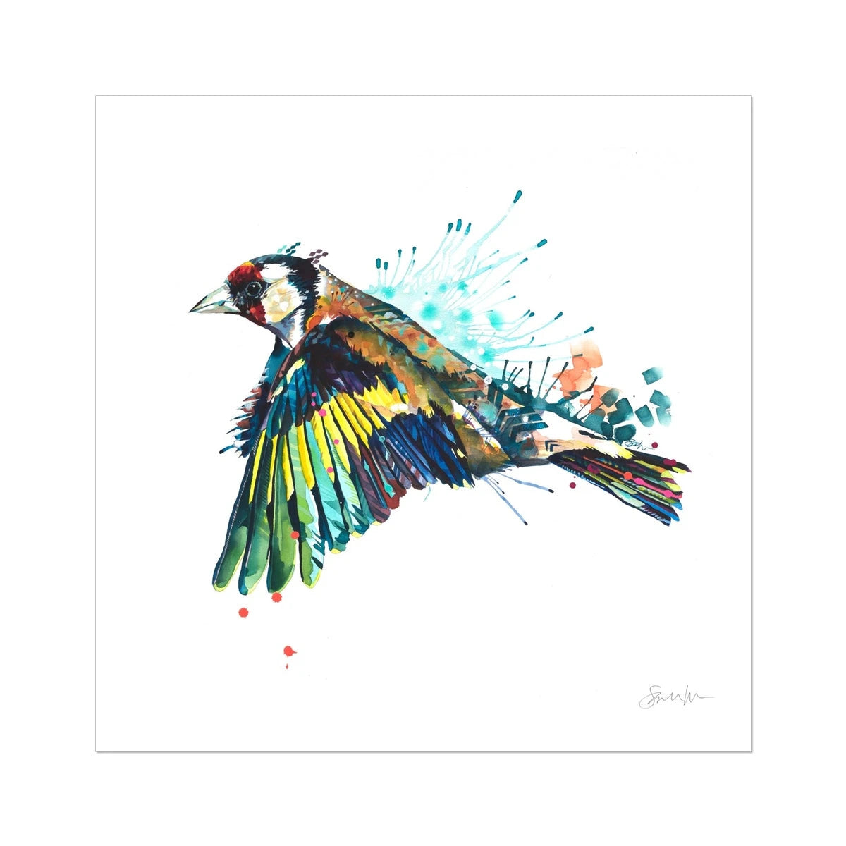 Goldie the Goldfinch Fine Art Print Sarah Taylor Art