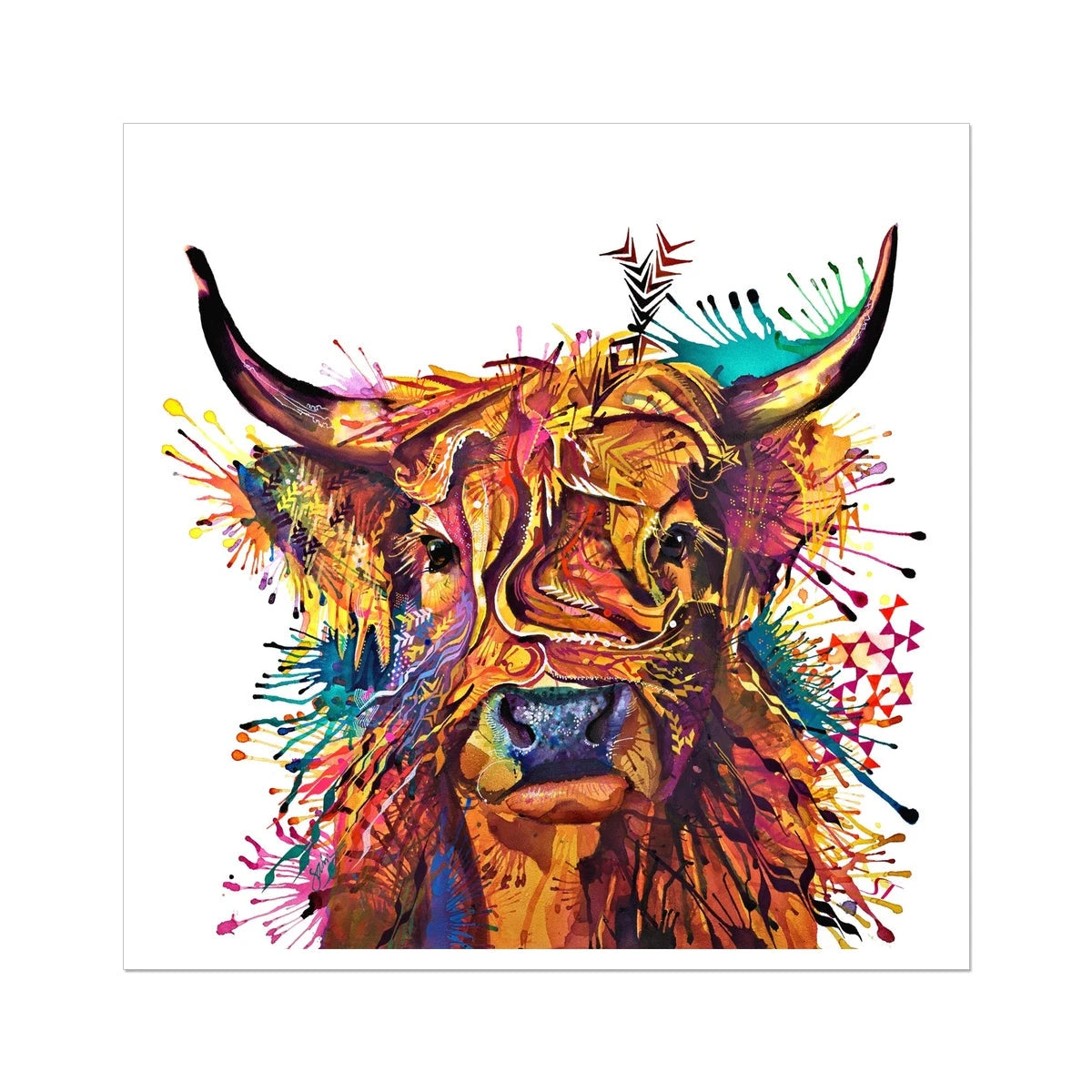 Prudence The Highland Cow Fine Art Print Sarah Taylor Art