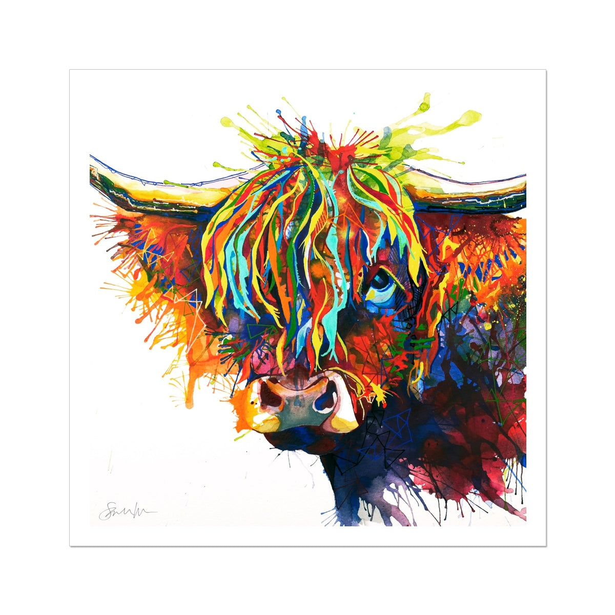 Cow Art | Highland Cow Art | Wall Art | Animal Art | Animal Artwork | Pet Portrait |