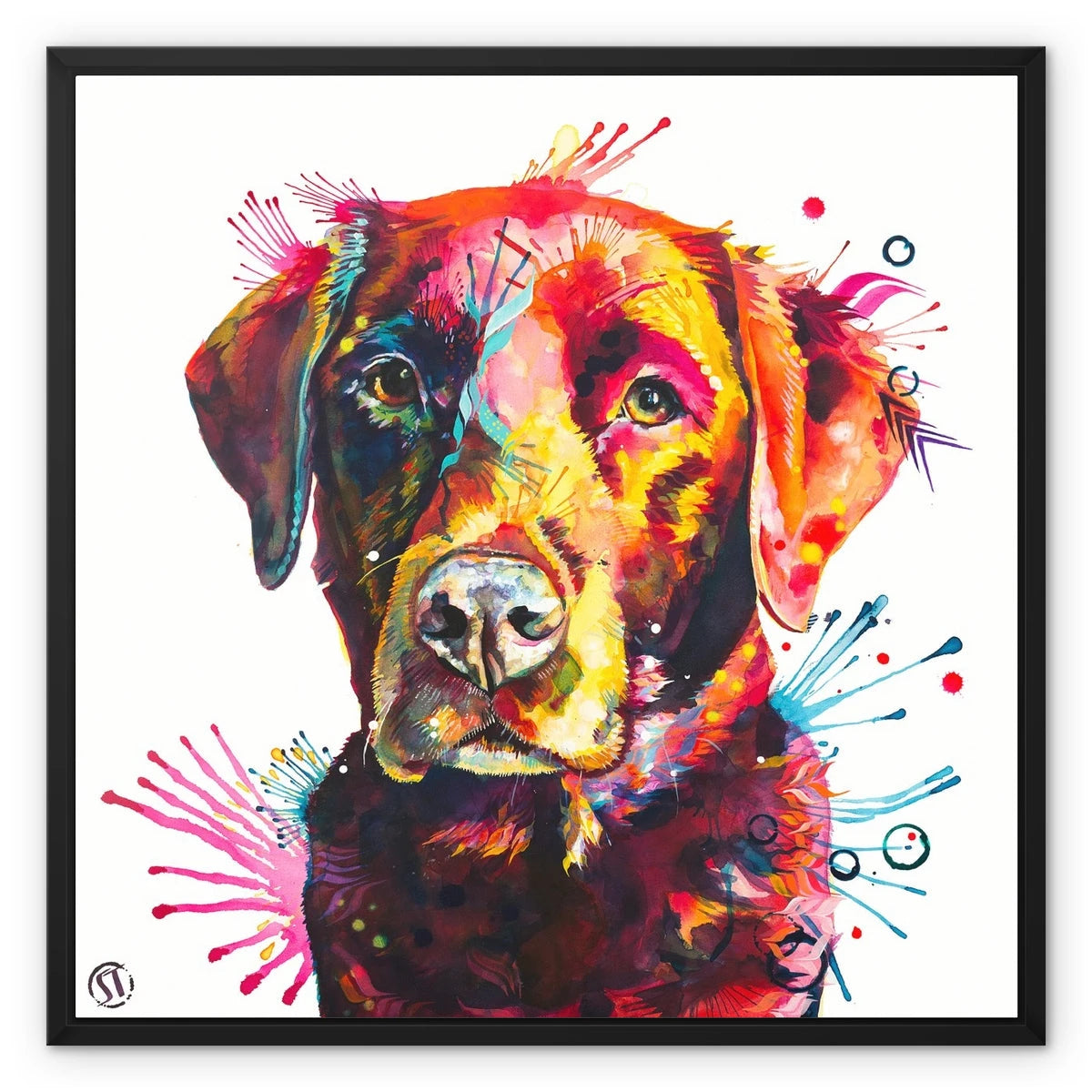 Ivy the Chocolate Labrador Framed Canvas Sarah Taylor Art