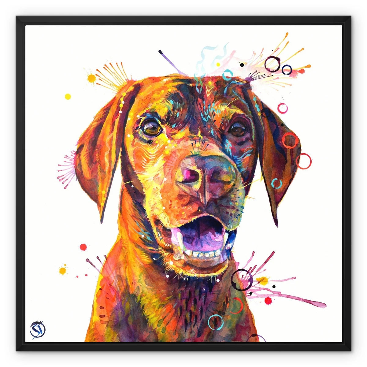Freo the Vizsla Framed Canvas Sarah Taylor Art