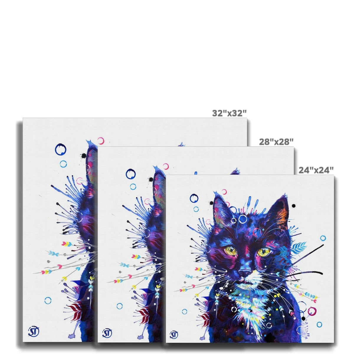 Bubbles the Cat Canvas Sarah Taylor Art