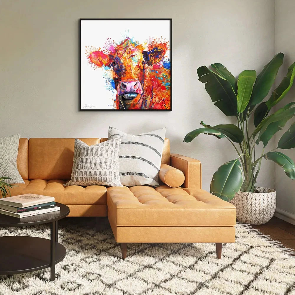 Agnes the Cow Framed Canvas Sarah Taylor Art