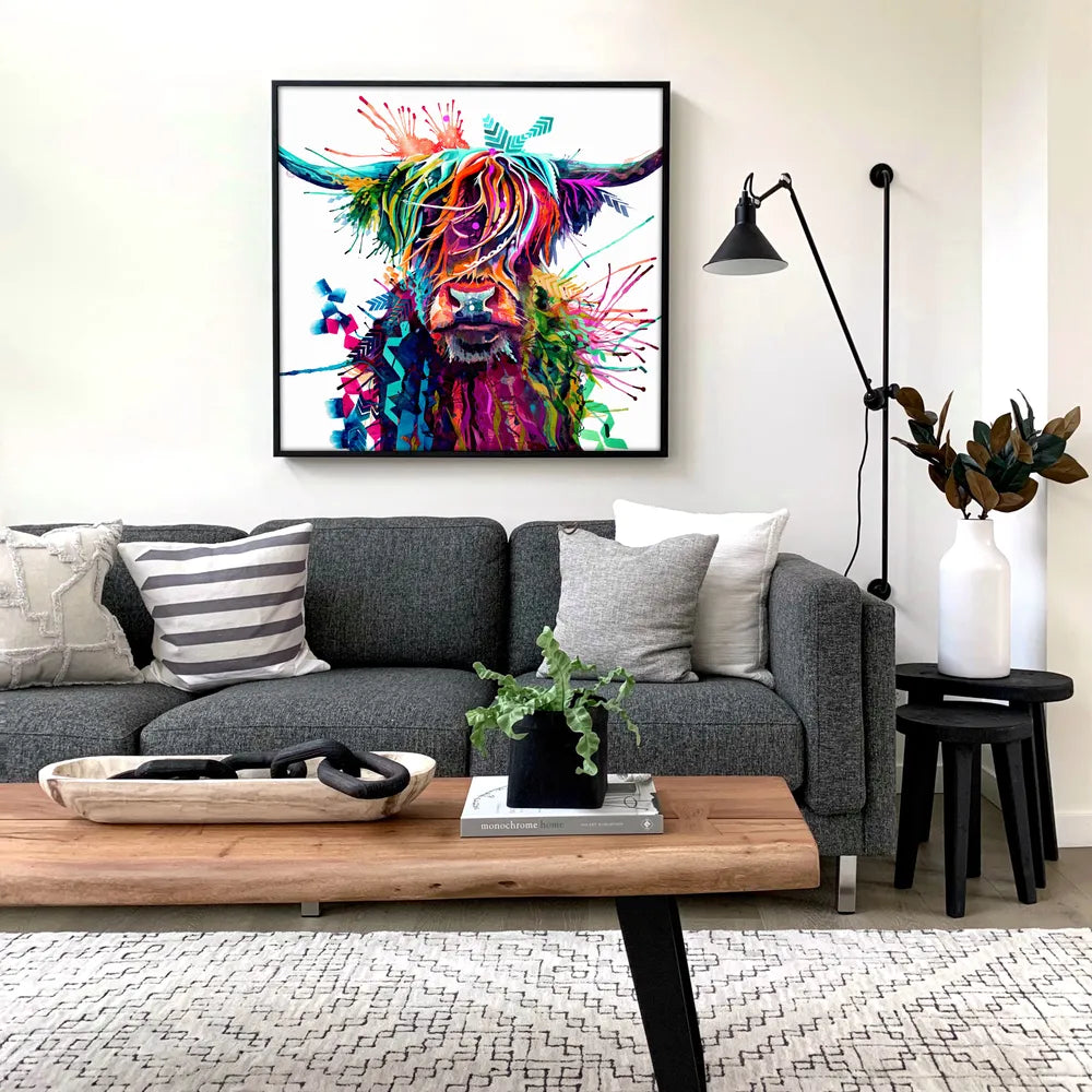 Highland Cow Art | Cow Art | Animal Wall Art