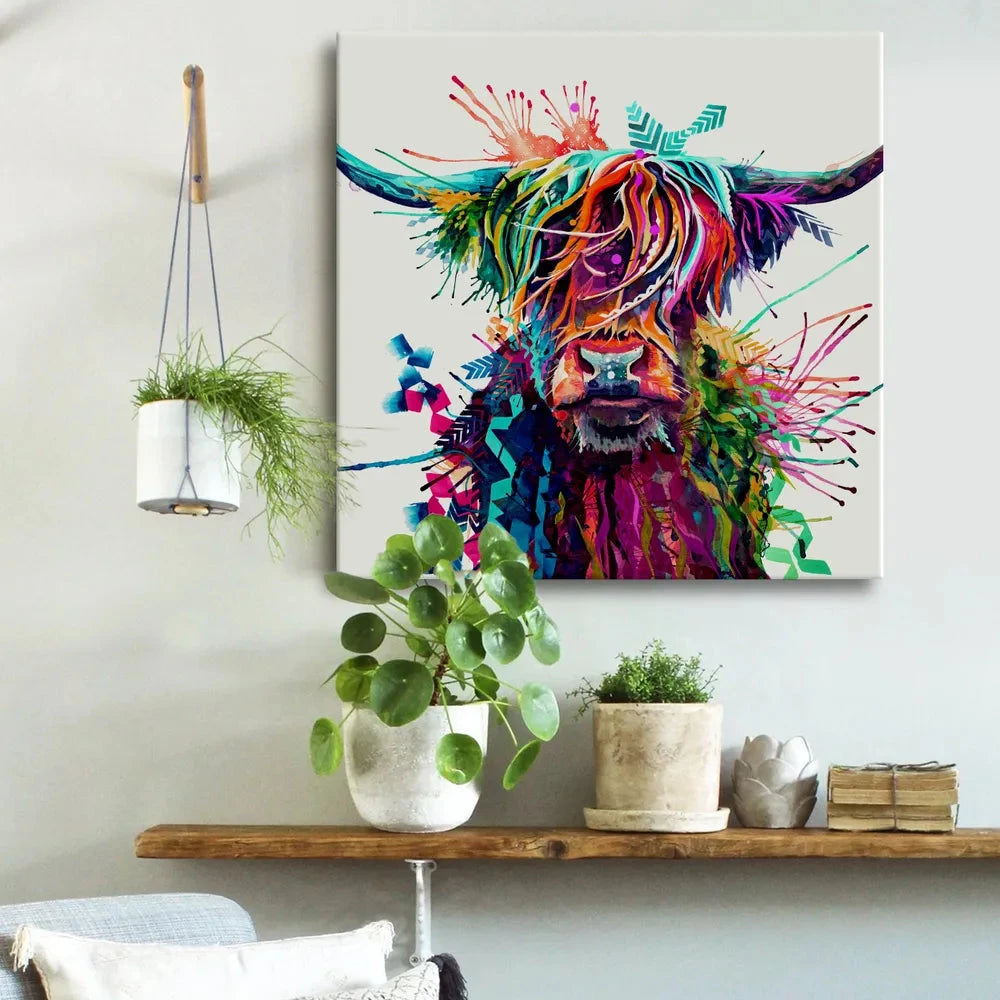 Highland Cow Art | Cow Art | Animal Wall Art
