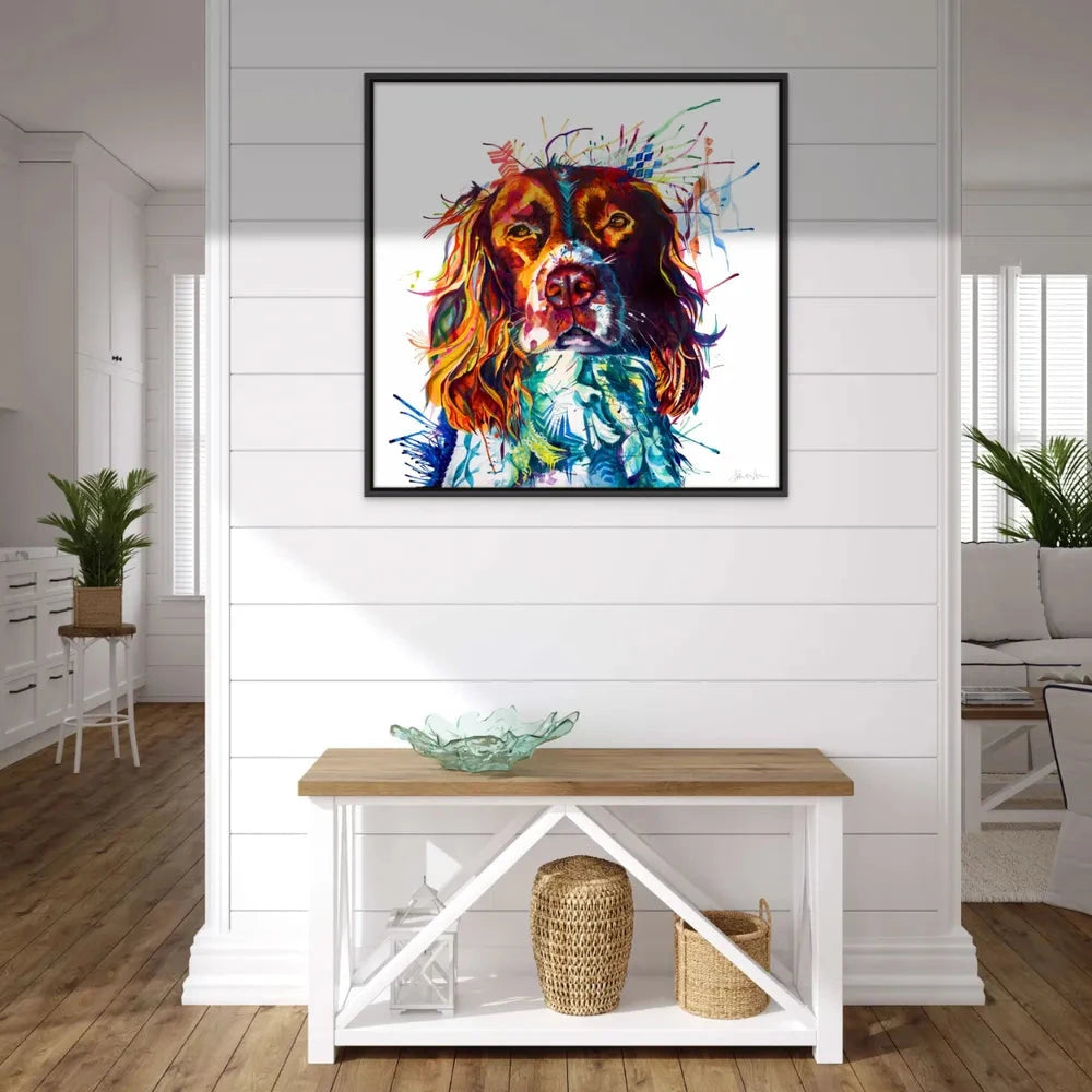 Spruce the Springer Spaniel Framed Canvas Sarah Taylor Art