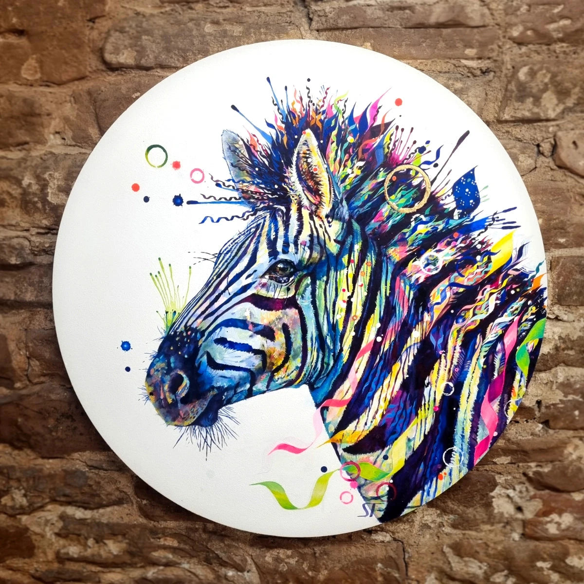 Debra the Zebra Original painting Sarah Taylor Art