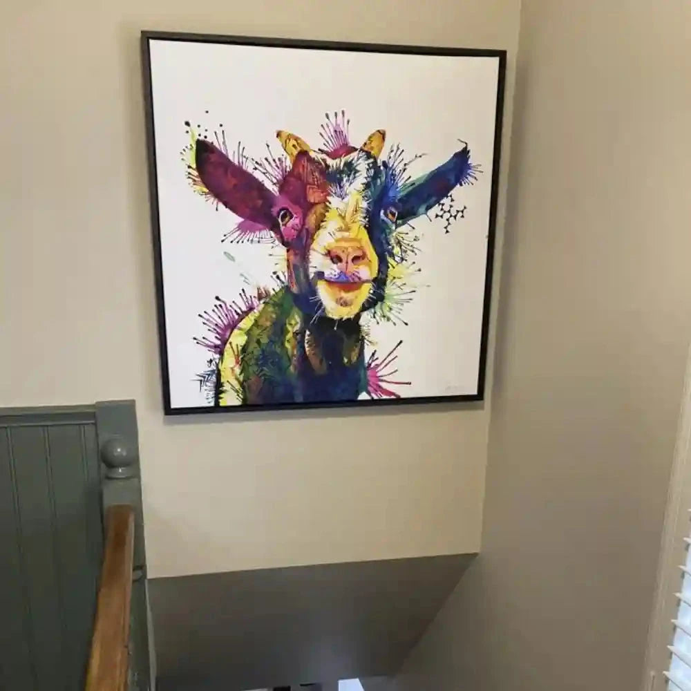 Zeus; King of Goats Framed Canvas Sarah Taylor Art