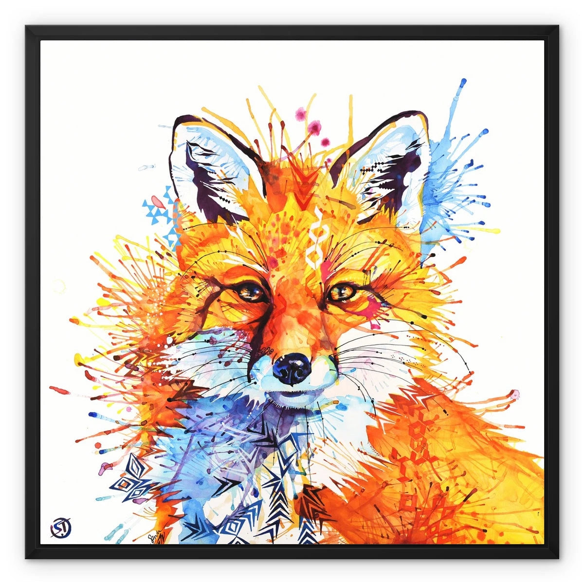 Great Aunt Barbara the Fox Framed Canvas Sarah Taylor Art