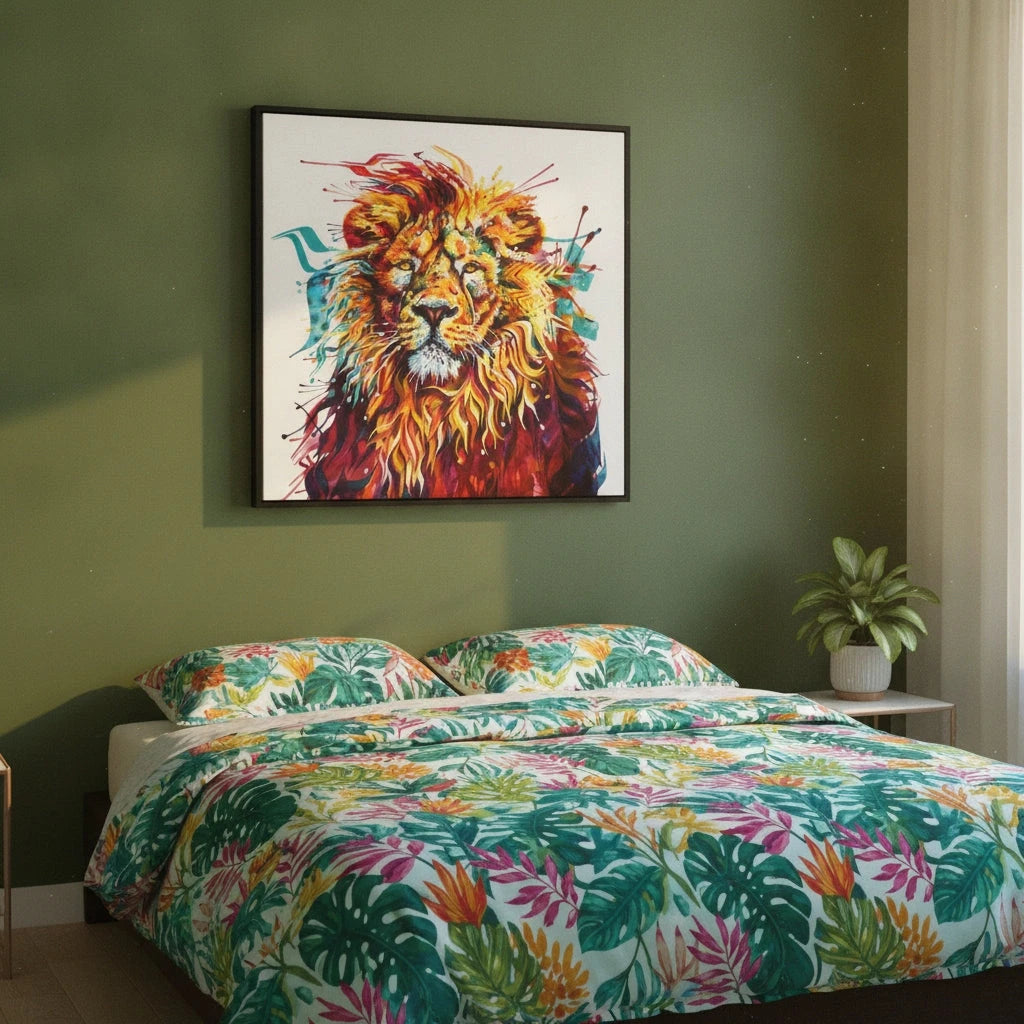 Rory the Lion Framed Canvas Sarah Taylor Art