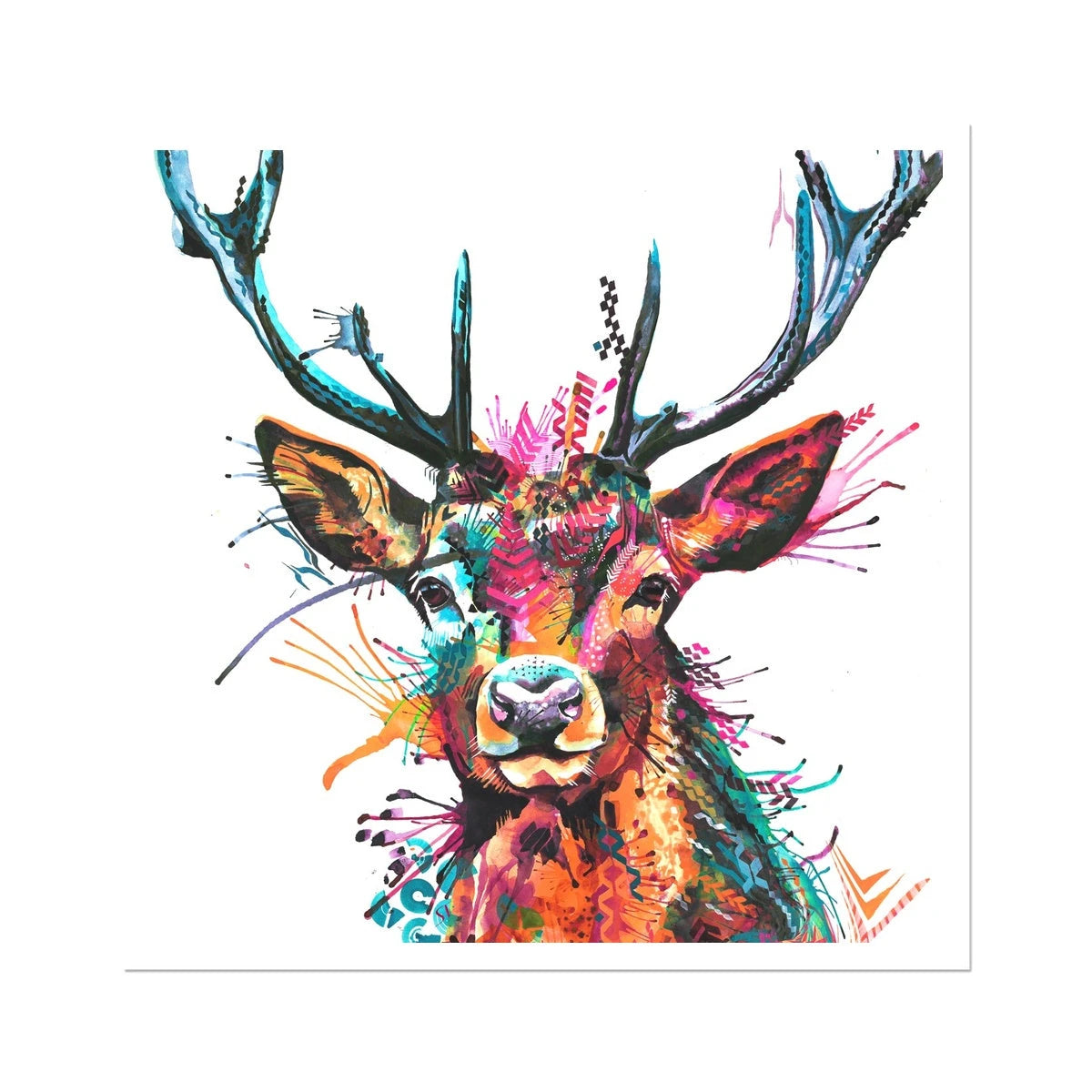 Oscar the Wild Stag Fine Art Print Sarah Taylor Art