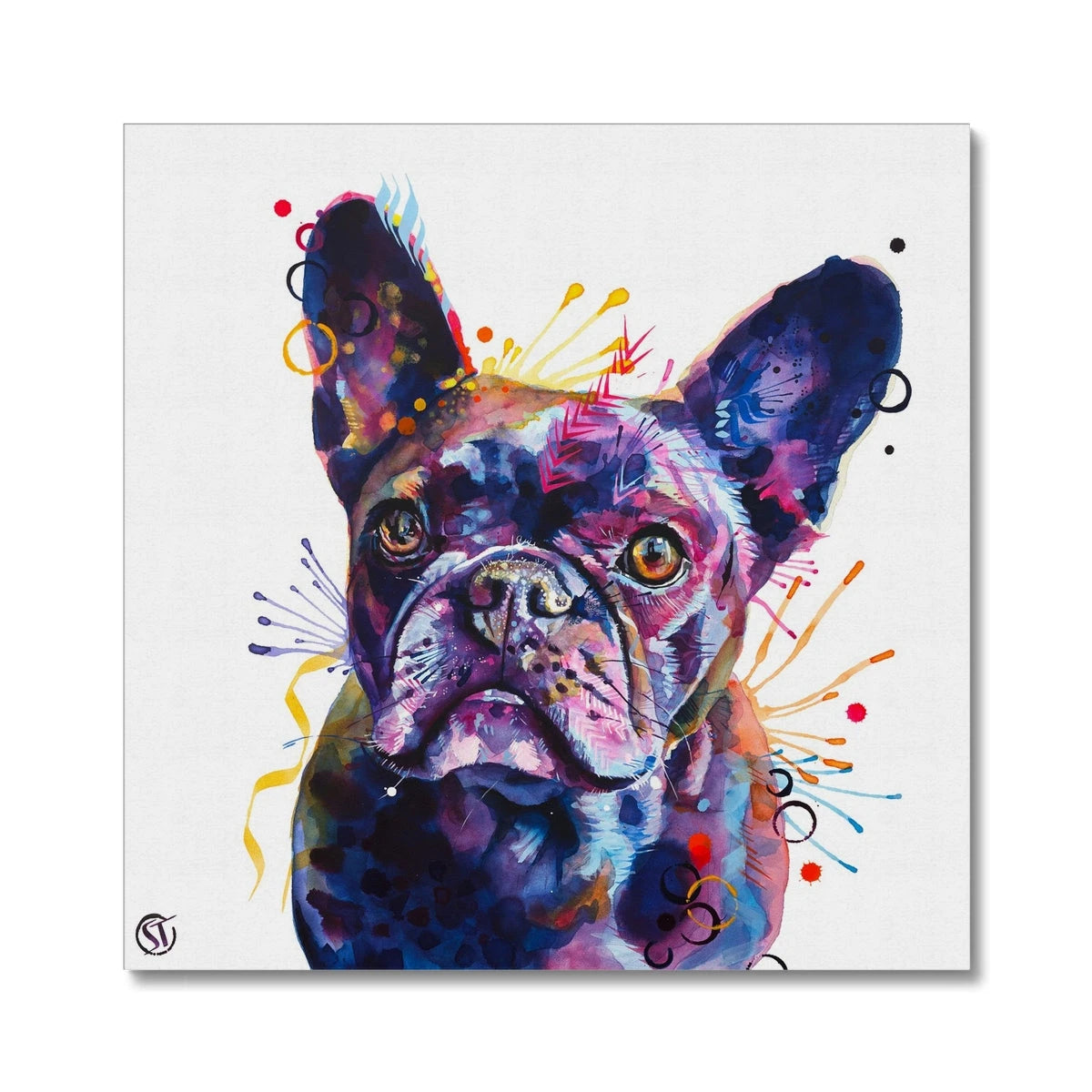 Poppy the Frenchie (French Bulldog) Canvas Sarah Taylor Art