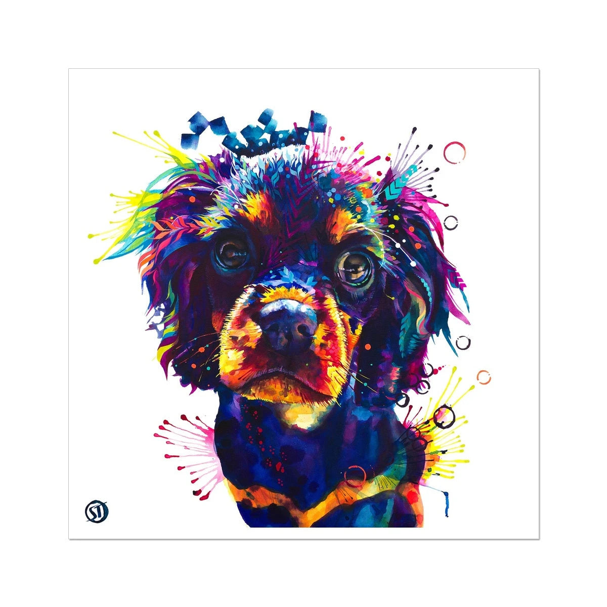 Crumble the Cavalier King Charles Spaniel Fine Art Print Sarah Taylor Art