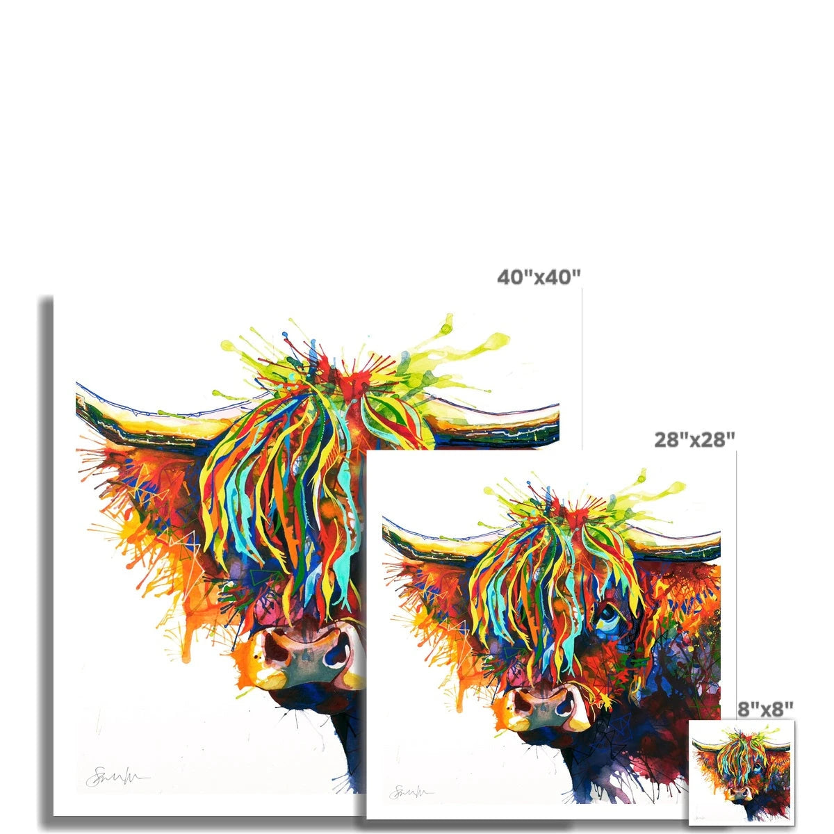 Highland Cow Art | Wall Art | Animal Art | Animal Artwork | Pet Portrait
