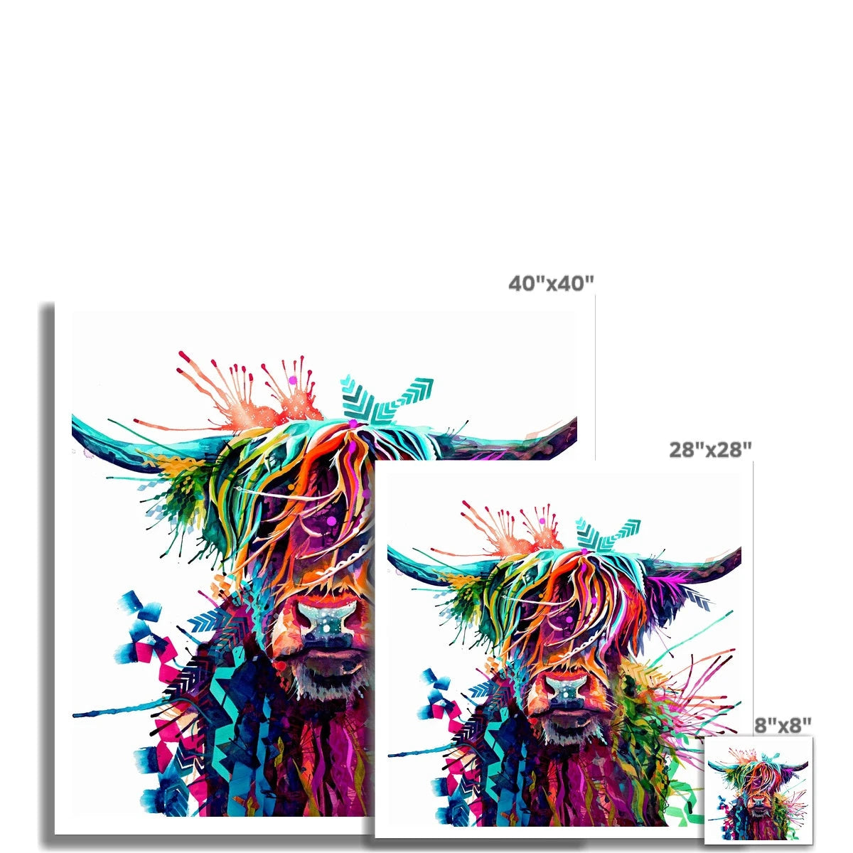 Highland Cow Art | Wall Art | Animal Art | Animal Artwork | Pet Portrait