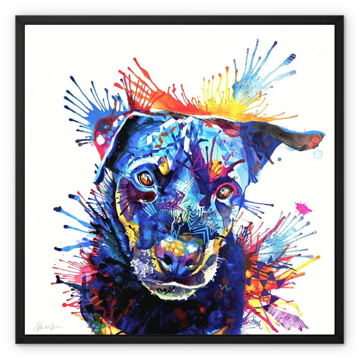Bowdee the Rottweiler Framed Canvas Sarah Taylor Art