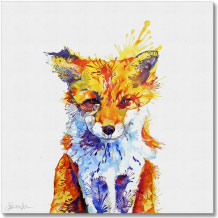 Animal Wall Art | Fox Painting | Fox Canvas | Fox Wall Art | Colourful Animal Portraits
