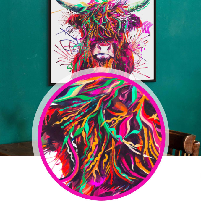 Highland Cow Painting | Highland Cow Painting (UK) | Animal Artwork | Highland Cattle Cushions | Sarah Taylor