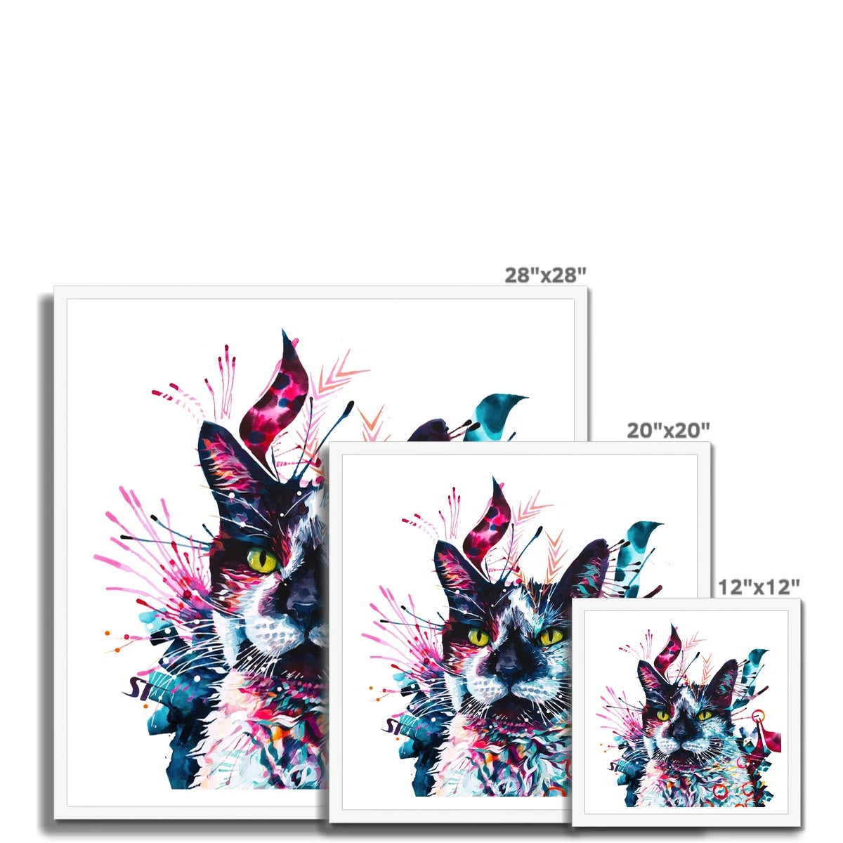 Wall Art | Cat Artwork | Cat Painting | Sarah Taylor | Framed Art | Animal Portraits | Modern Art
