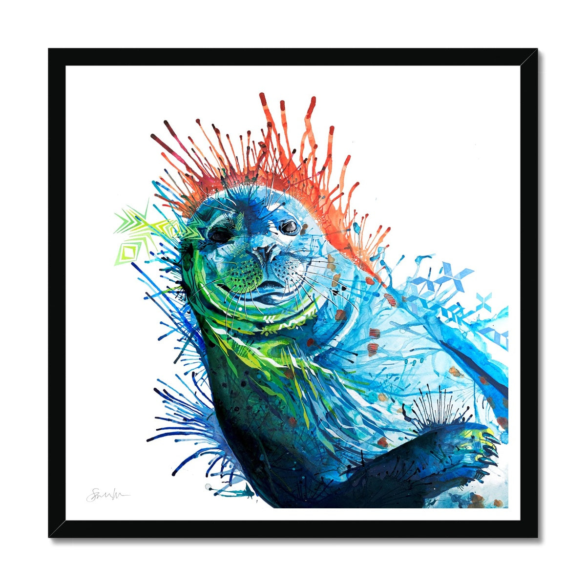 Wall Art | Sarah Taylor | Modern Art | Abstract Art | Framed Art | Bright Wall Art | Colourful Animal Art