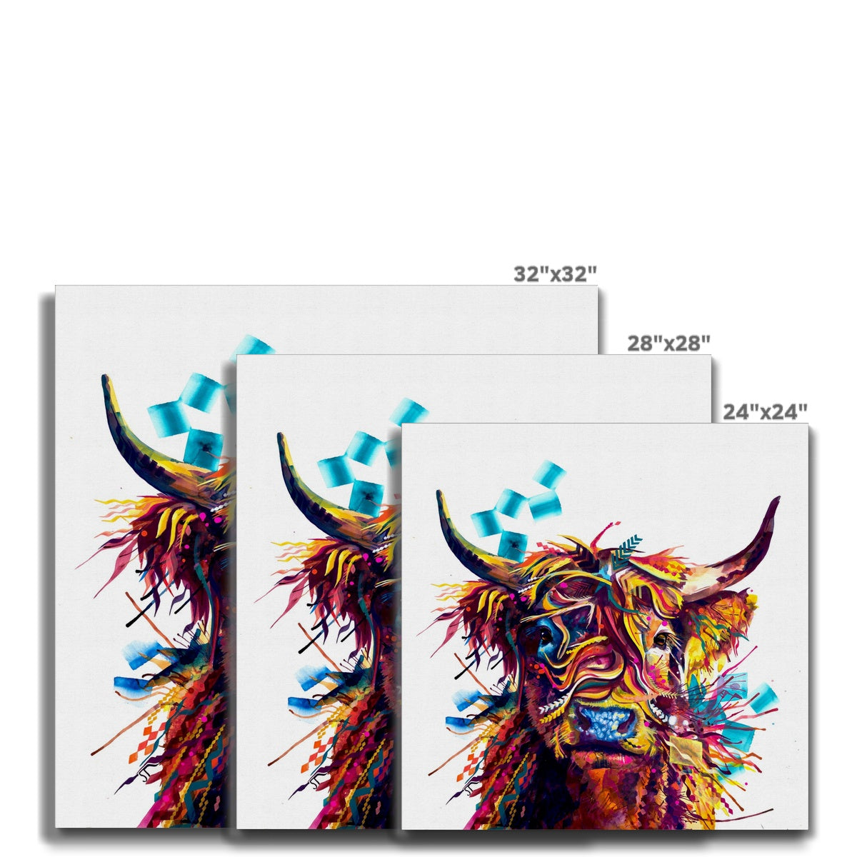 Wall Art | Highland Cow Painting | Highland Cow Painting (UK) | | Animal Art | Wall Art On Canvas