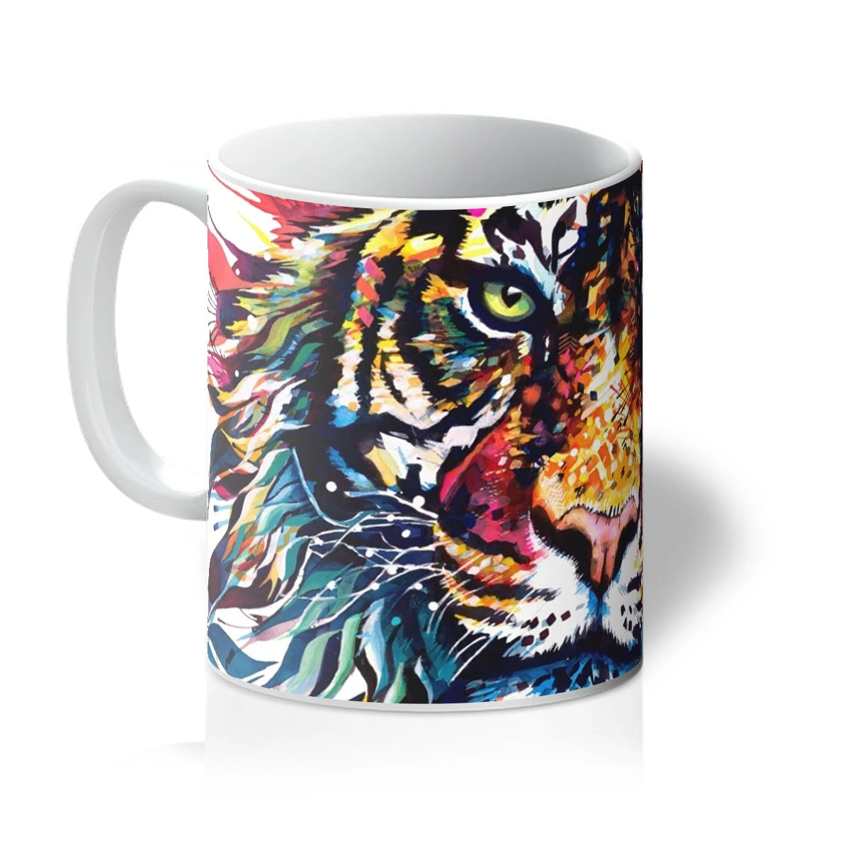Animal On Mugs | Animal Mugs | Lion Artwork | Tiger Artwork | Pet Portrait Artist | Colourful Animal Art