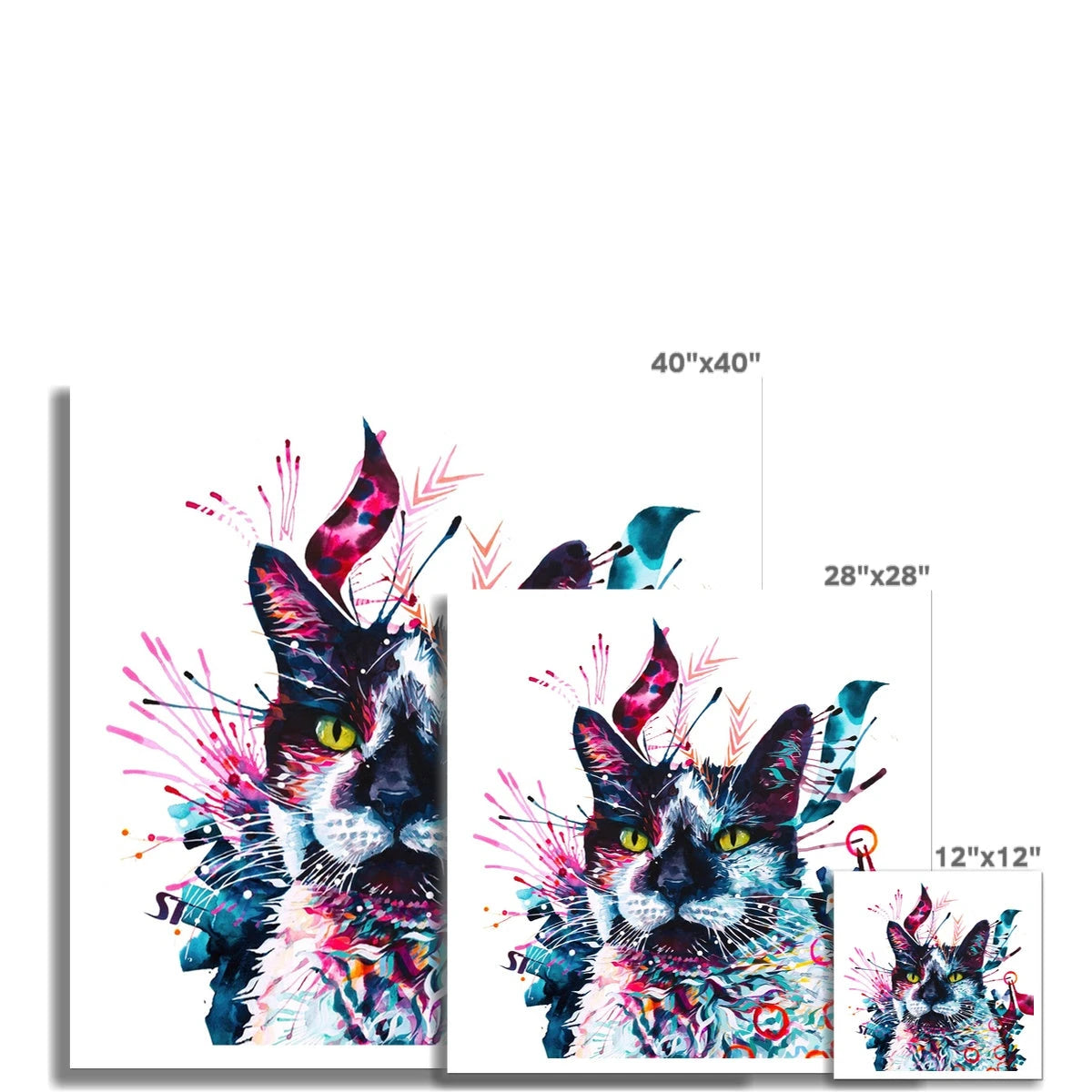 Wall Art | Cat Artwork | Cat Painting | Sarah Taylor | Framed Art | Animal Portraits | Modern Art