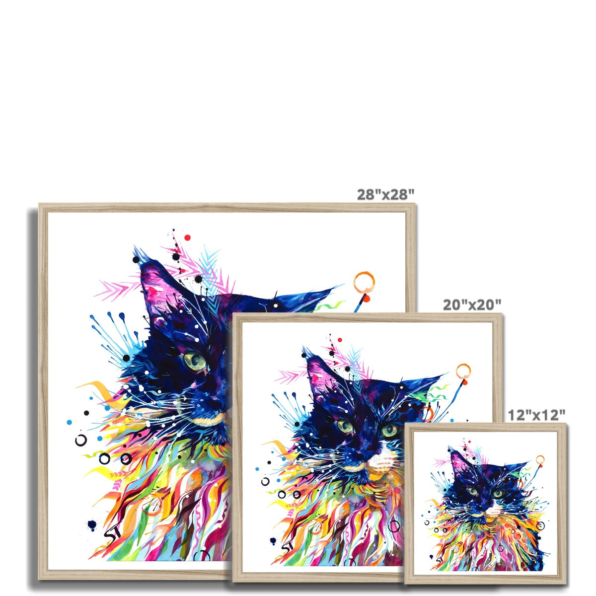 Wallart | Cat Painting | Cat Portrait | Wall Art Quirky | Animal Wall Art | Cat Artwork