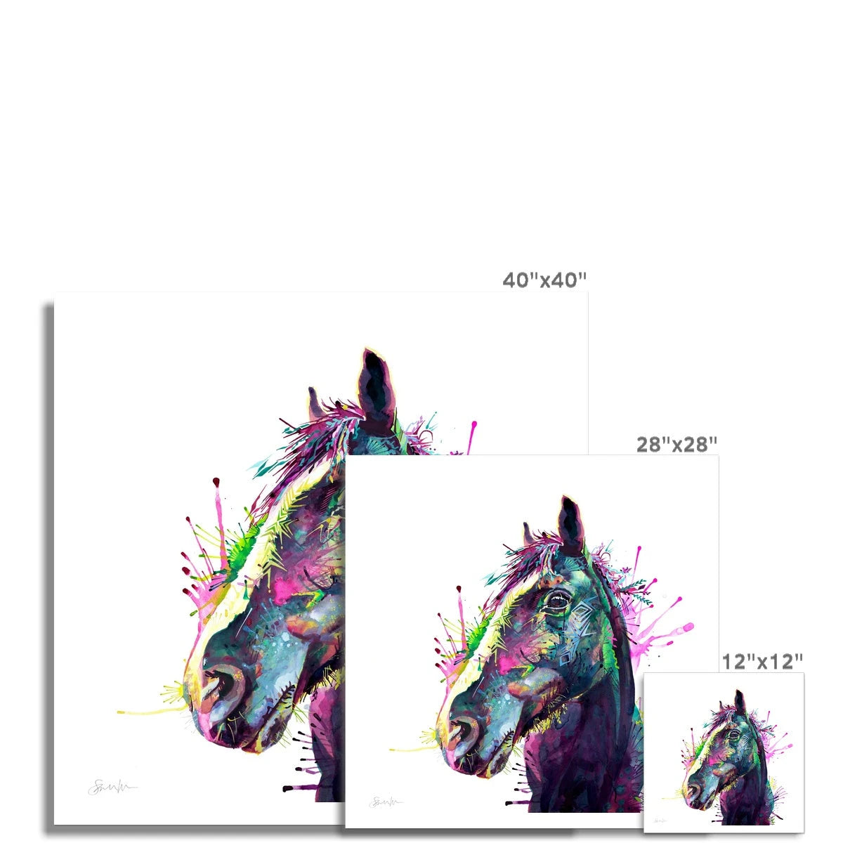 Horse Painting | Wall Art | Framed Prints | Sarah Taylor | Modern Art | Framed Wall Art | Pet Portraits | Abstract Art | Framed Art | Bright Wall Art | Colourful Animal Art
