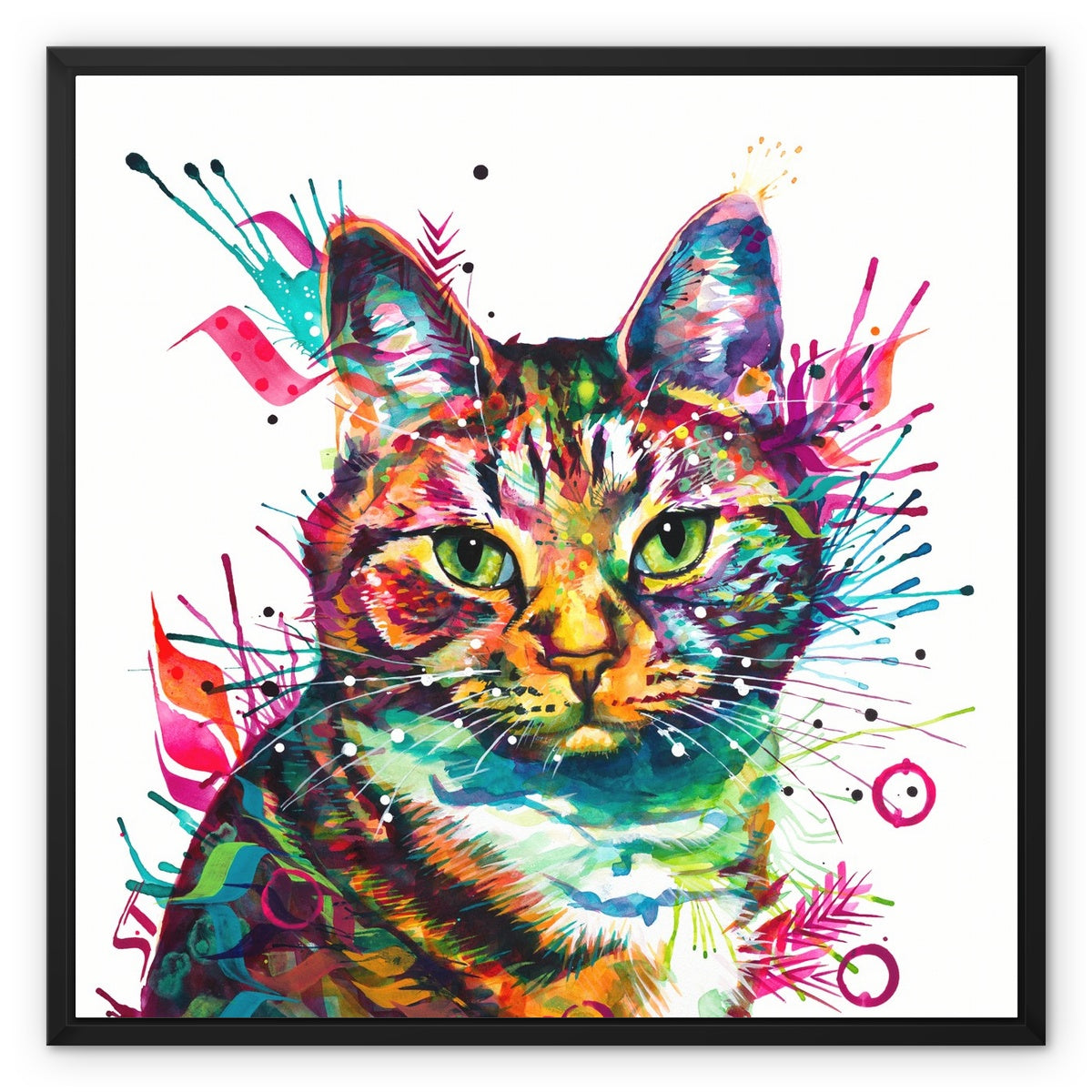 Wallart | Cat Painting | Cat Portrait | Wall Art Quirky | Animal Wall Art | Cat Artwork