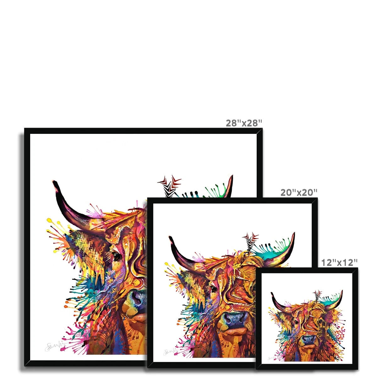 Highland Cow Painting | Highland Cow Canvas | Highland Cow Painting (UK) | Highland Cow Print | Wall Art | Modern Art | Animal Artwork | Sarah Taylor | Animal Picture