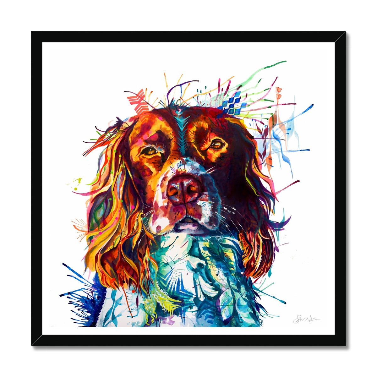 Springer Spaniel Artwork | Springer Spaniel Art | Dog Drawings | Dog Portrait | Dog Canvas Prints | Personalised Dog Portrait | Sarah Taylor | Framed Prints | Wall Prints
