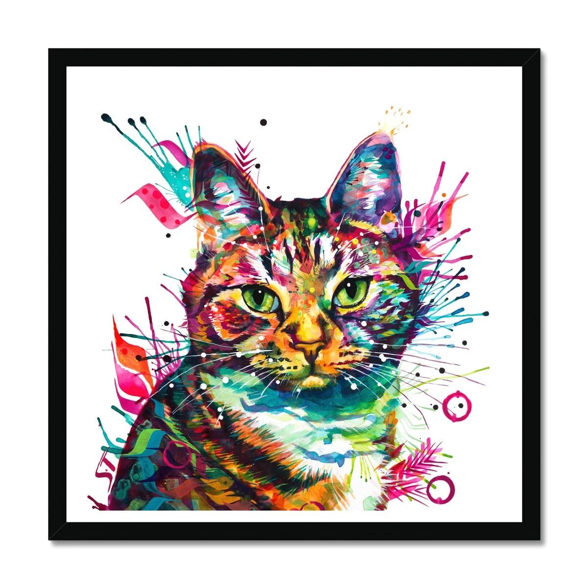 Wallart | Cat Painting | Cat Portrait | Wall Art Quirky | Animal Wall Art | Cat Artwork