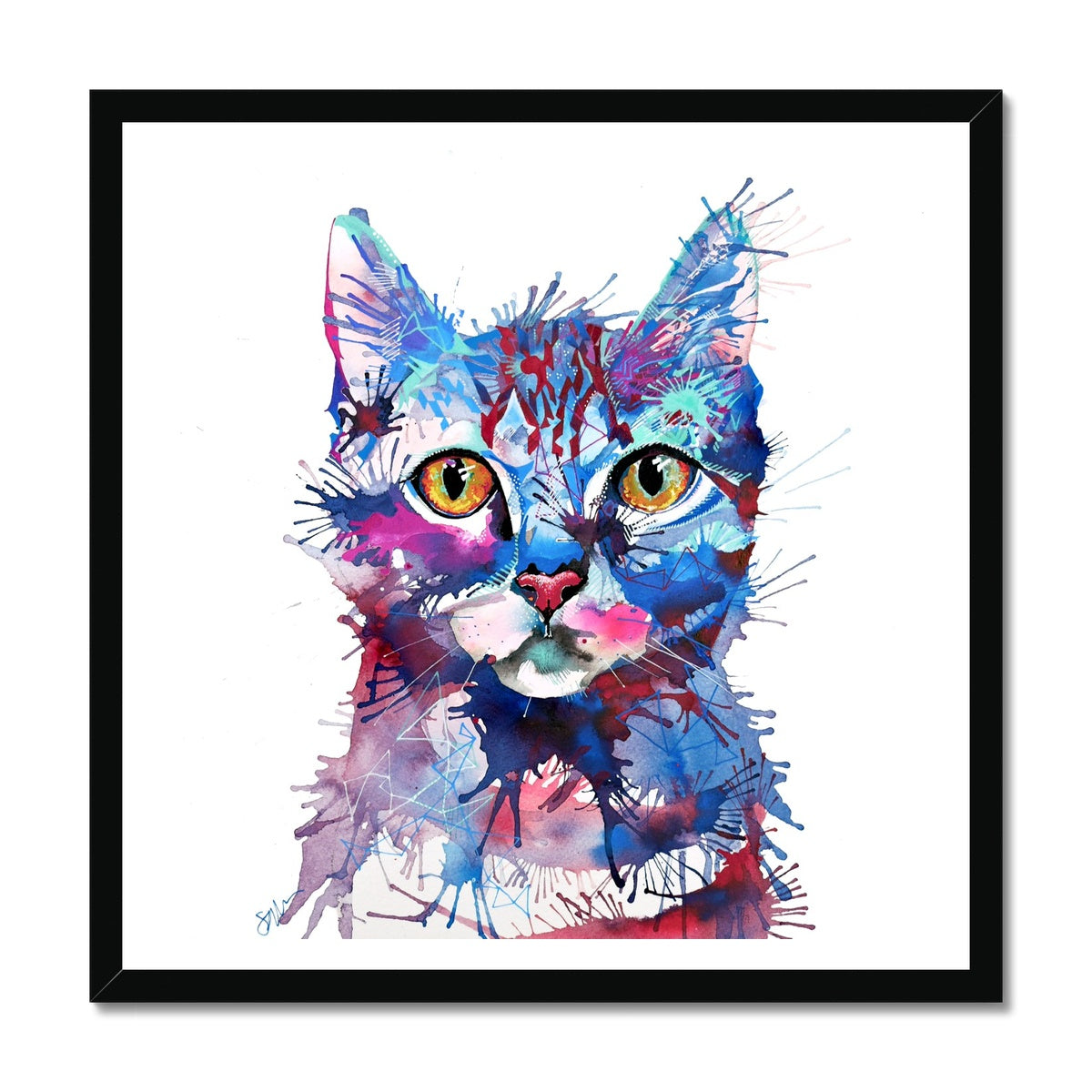 Wall Art | Cat Artwork | Cat Painting | Sarah Taylor | Framed Art | Animal Portraits | Modern Art