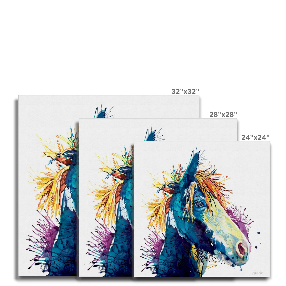 Horse Painting | Wall Art | Framed Prints | Sarah Taylor | Modern Art | Framed Wall Art | Pet Portraits | Abstract Art | Framed Art | Bright Wall Art | Colourful Animal Art