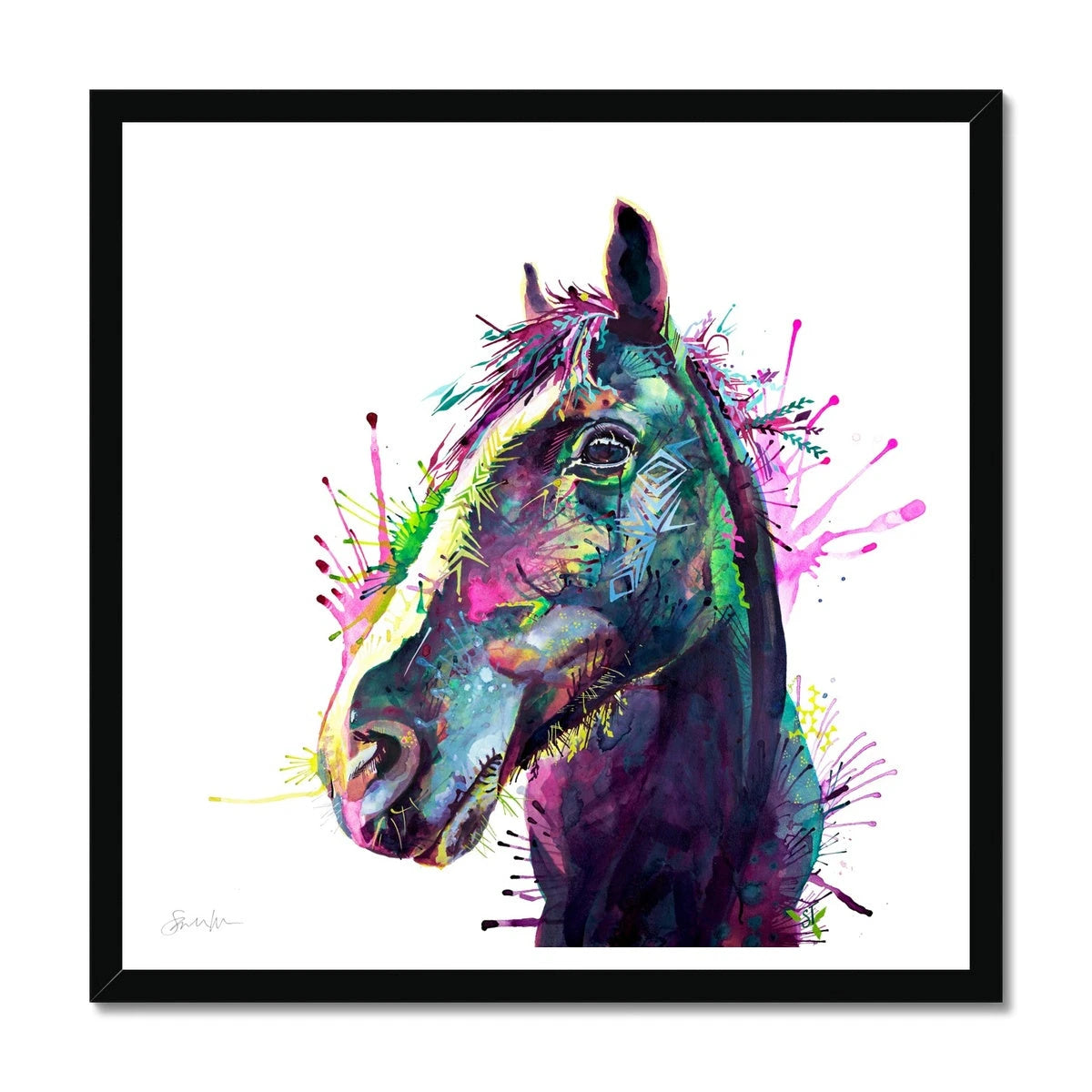 Horse Painting | Wall Art | Framed Prints | Sarah Taylor | Modern Art | Framed Wall Art | Pet Portraits | Abstract Art | Framed Art | Bright Wall Art | Colourful Animal Art