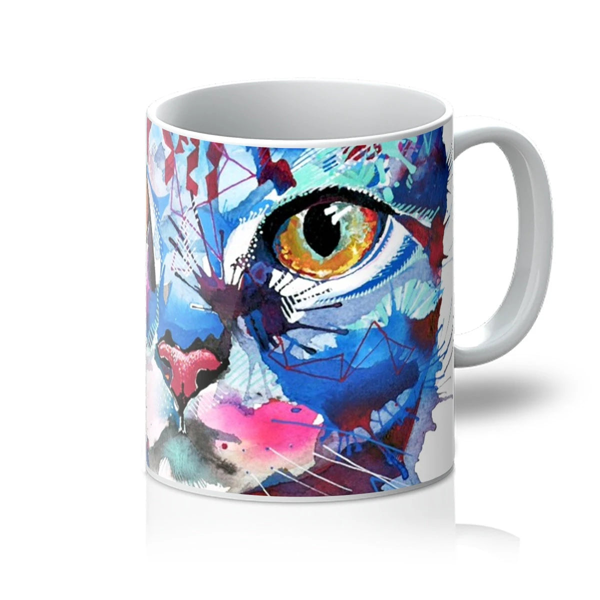 Cat Artwork | Animal On Mugs | Animal Mugs | Cat Portrait | Cat Painting | Animal Art | Colourful Animal Art | Abstract Art