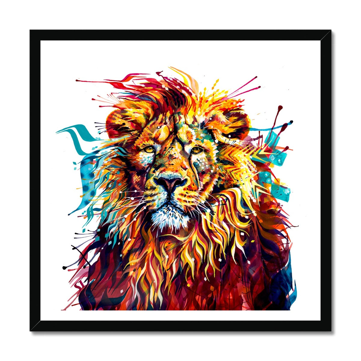 Lion Artwork | Lion Painting | Lion Wall Art | Wall Art | Cat Artwork | Cat Painting | Sarah Taylor | Framed Art | Animal Portraits | Modern Art