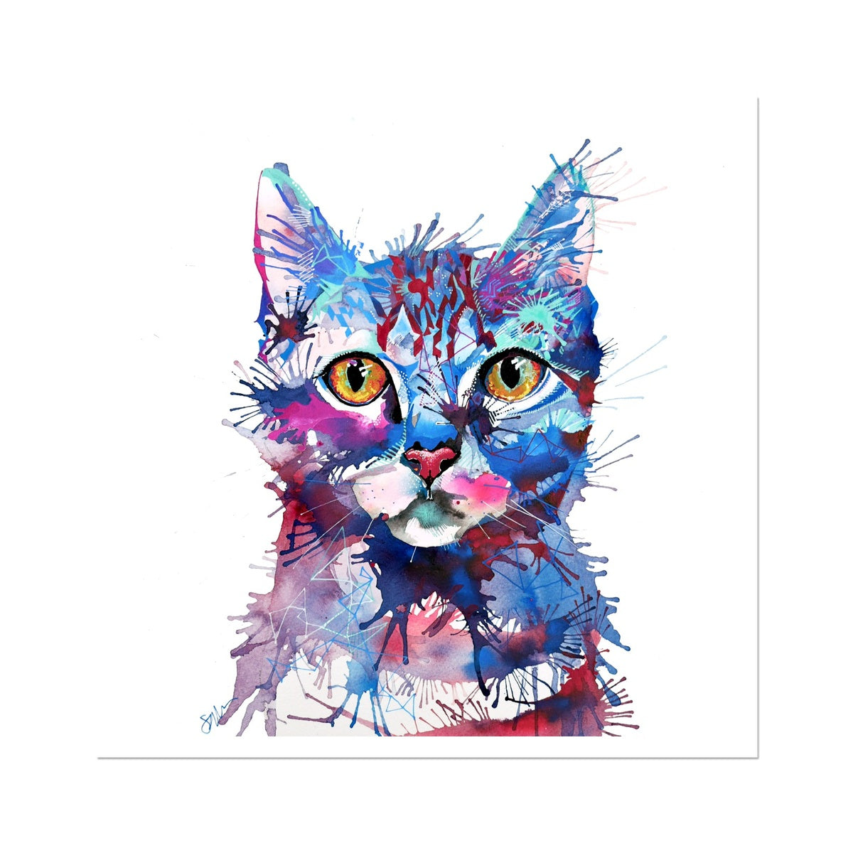 Wall Art | Cat Artwork | Cat Painting | Sarah Taylor | Framed Art | Animal Portraits | Modern Art