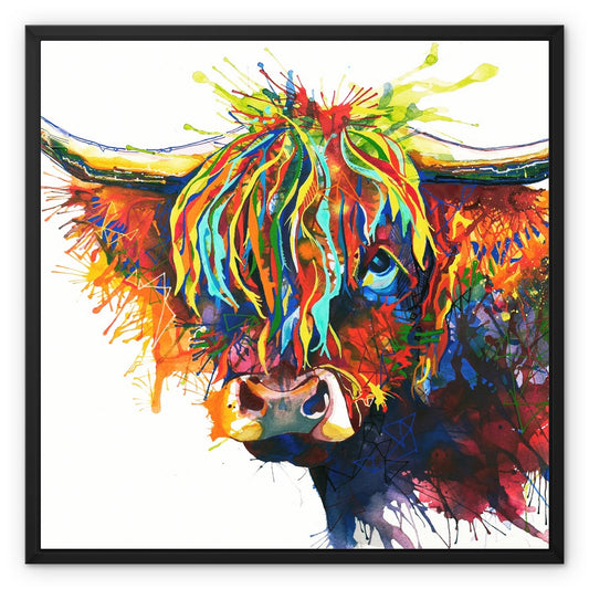 Highland Fling: Miriam the Highland Cow Framed Canvas