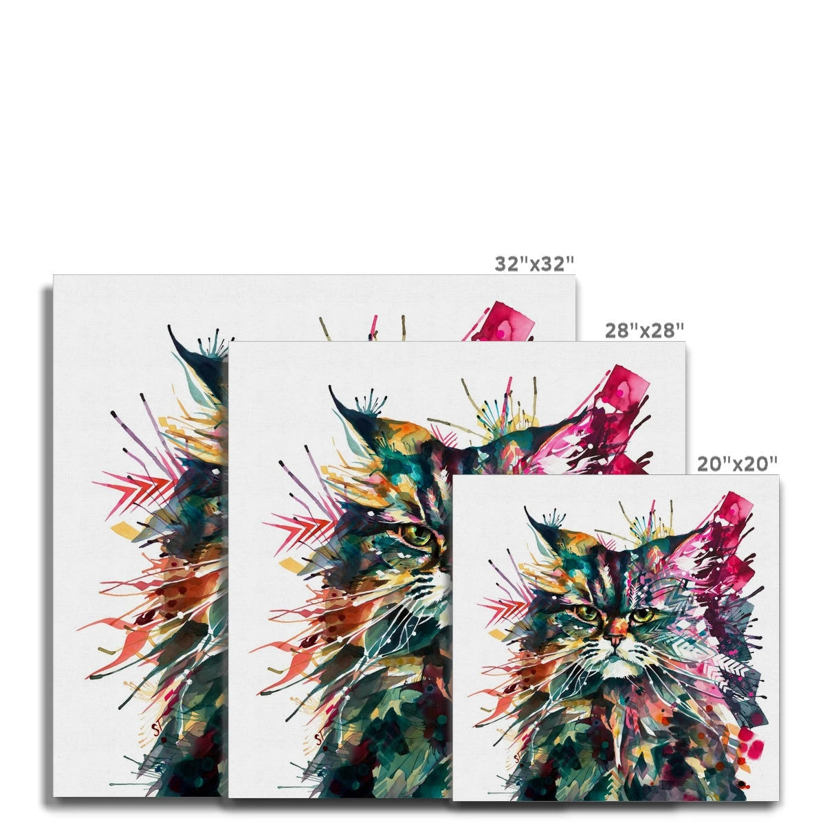 Wall Art | Cat Artwork | Cat Painting | Sarah Taylor | Framed Art | Animal Portraits | Modern Art
